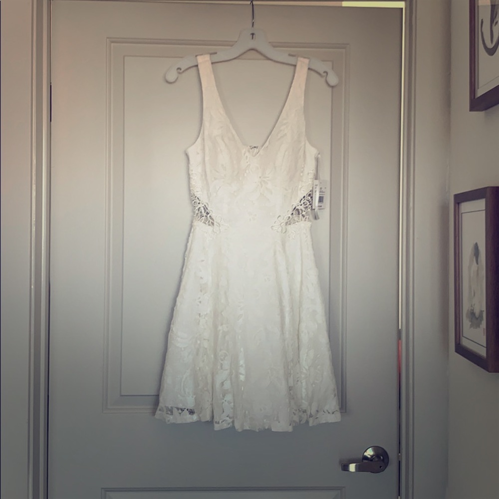 David's Bridal Embroidered A-Line Dress